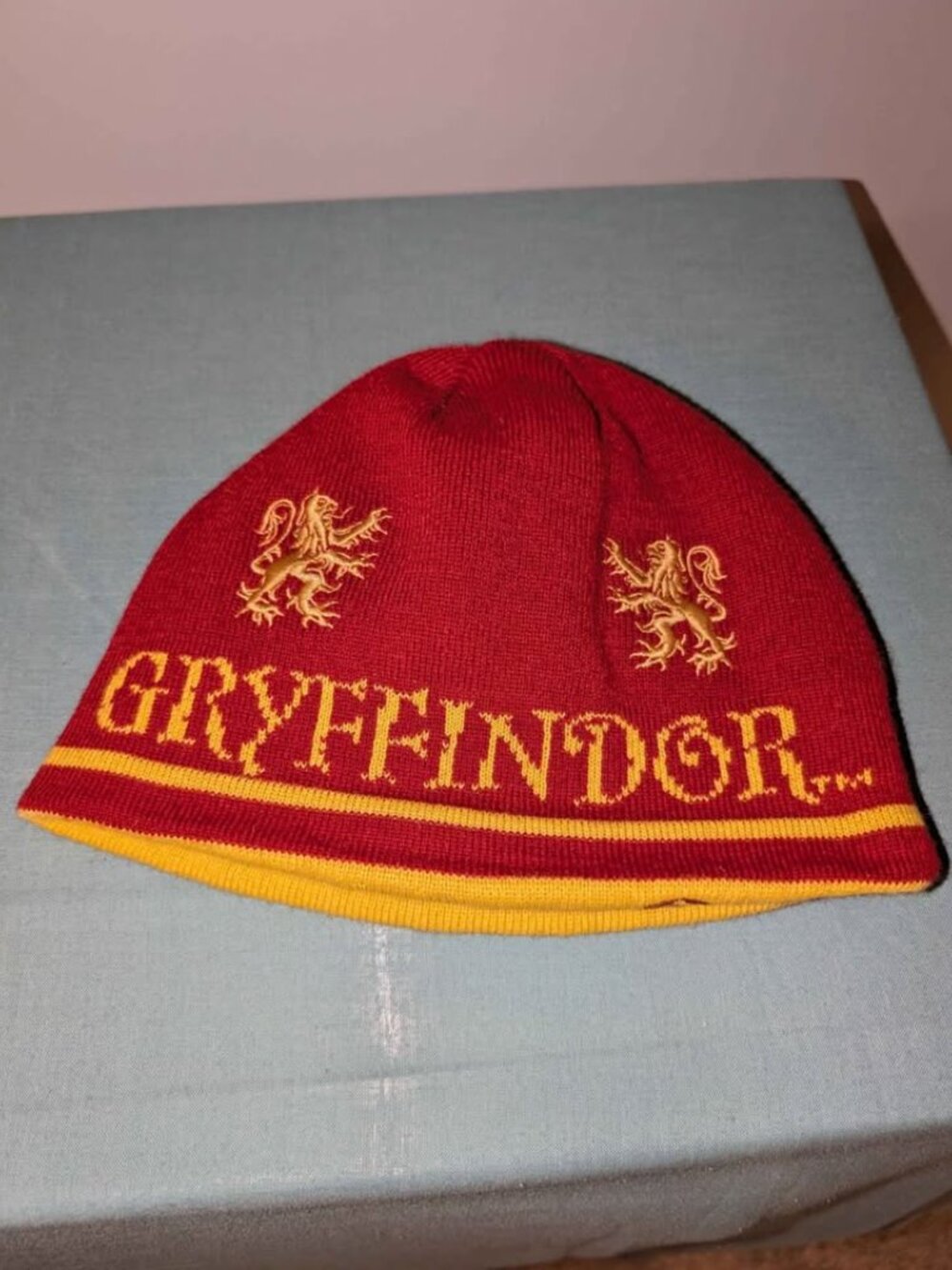Harry Potter Gryffindor Reversible Knit Beanie Hat Adult One Size